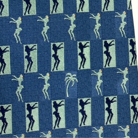 Tommy Bahama Silk Blue Hula Girl 4” Tie - Picture 3 of 6